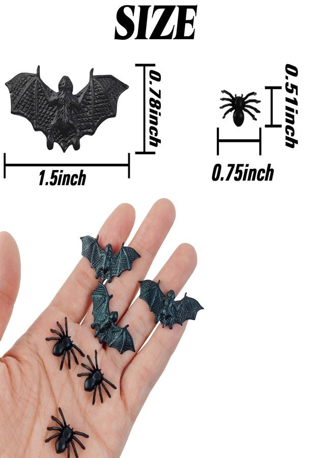 YOOHUA 300PCS Plastic Bats Spiders Halloween Mini Bats and Fake Spiders for Decorations Creepy Scary Prank Toys Plastic Insect Toys Halloween Miniatures - Image 2